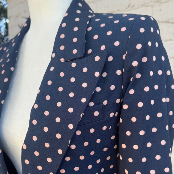 Smythe Lounge Blazer Navy Polka Dot Size 2 - Picture 9 of 14
